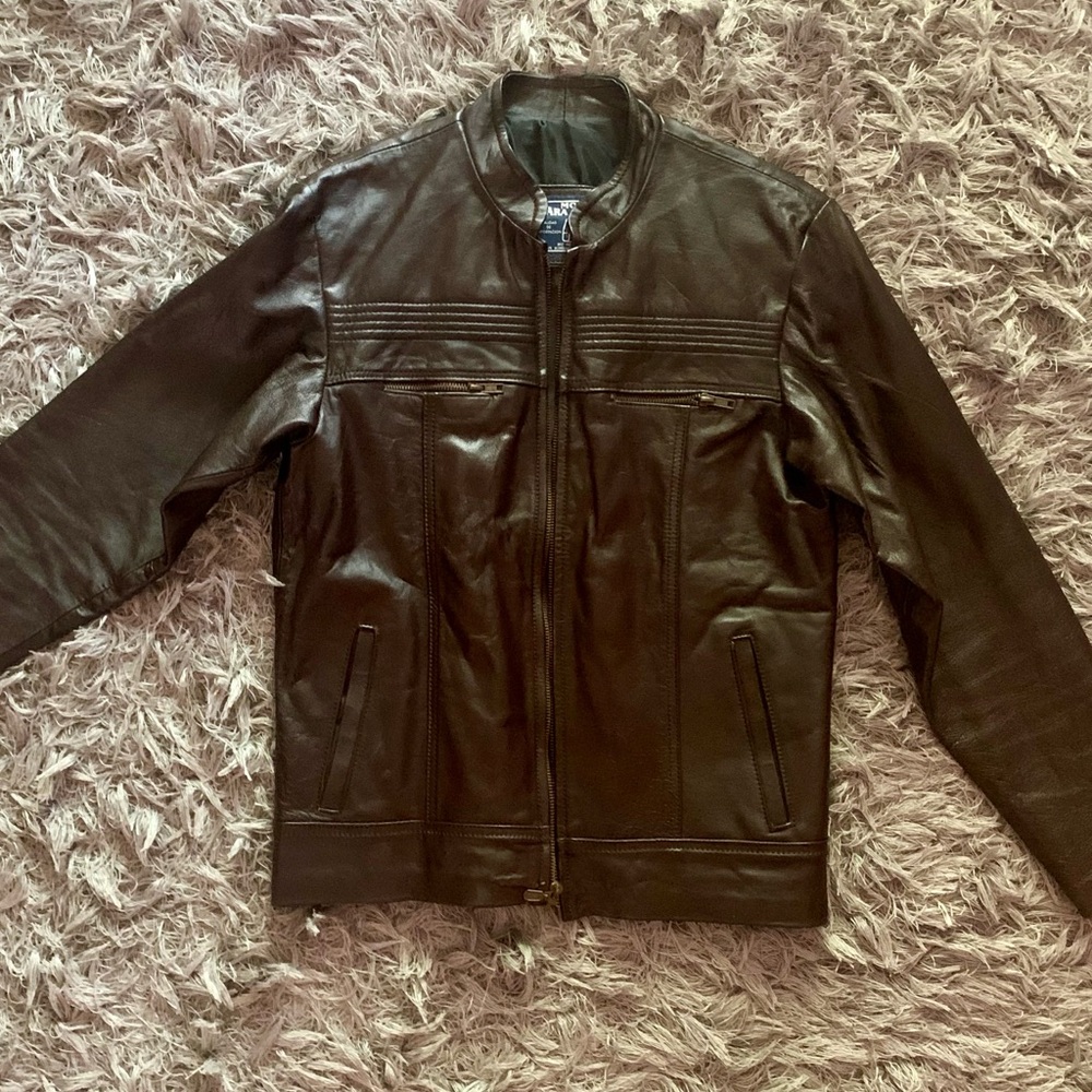 Brown Authentic Leather Jacket. Mint Condition Si… - image 1